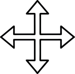 Move directional arrow icon. Four sided arrow icon