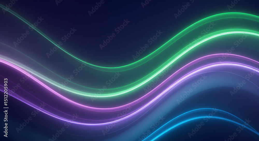 Poster abstract luminous curved neon lines background with gradient color display