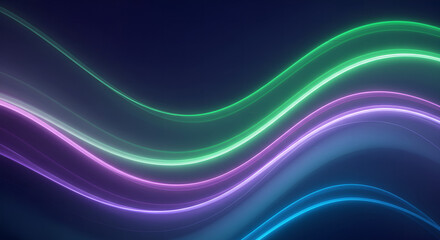 Fototapeta premium Abstract Luminous Curved Neon Lines Background with Gradient Color Display