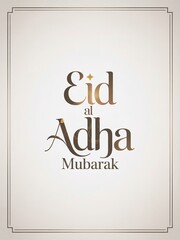 Eid al Adha luxury social media post text typography on a white background.