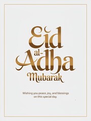 Eid al Adha premium social media post text typography on a white background.