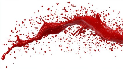 Tomato ketchup is suspended in the air on a white background, defying gravity as it bursts into a soaring flight