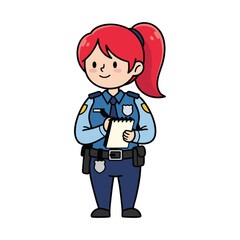 Fototapeta premium female police officer issuing a fine