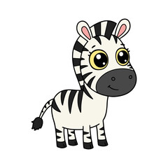 vector illustration of a childish zebra