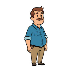 illustration of a man with a mustache