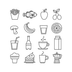 A set of food item vector art illustration