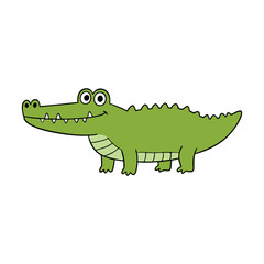 cartoon of a cheerful crocodile illustration