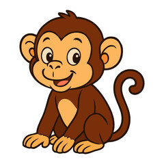 cartoon monkey vector illustration isolated