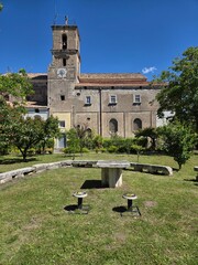 The exterior of the church of the ancient monastery of Visciano in the province of Naples, Italy.