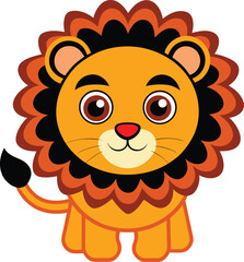  Cute Little Lion Cartoon Vector - Illustration