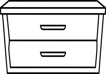 Outline of cajón vector illustration, line art
