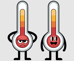 thermometer characters' temperature levels