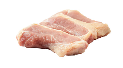 Raw chicken thighs, including thighs and drumsticks, skin-on and bone-in, displayed on a white background
