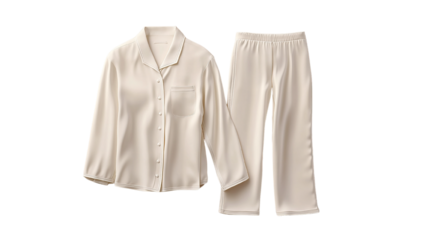 Elegant ivory pajama set, perfect for cozy nights and relaxed mornings routine