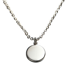 Silver chain necklace pendant jewelry fashion accessory style elegant minimalist gift women girls beauty round  on transparent background