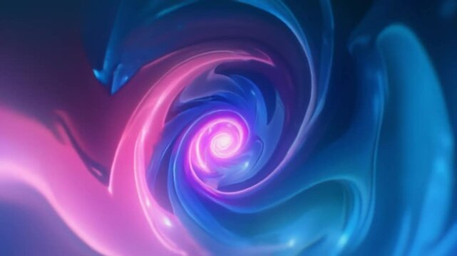 Futuristic Blue Neon Light Swirl Motion Background Loop