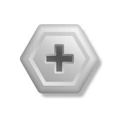 Obraz premium PNG repair object with tool symbol fastener nut shiny metal round chrome head graphic illustration decoration element stainless shop grey design cap closeup carpenter's industry