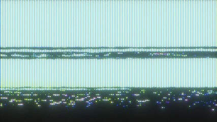 4K Bad TV signal with horizontal static lines and CRT scanlines, pixel noise and analog distortion for motion graphics overlay, screen mode, retro glitch aesthetic and VHS-style visual error - Powered by Adobe