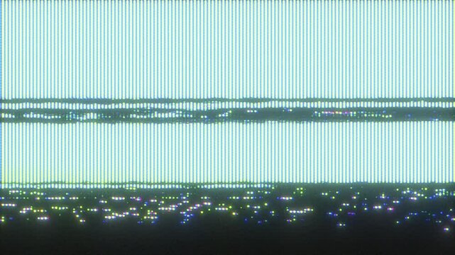 4K Bad TV signal with horizontal static lines and CRT scanlines, pixel noise and analog distortion for motion graphics overlay, screen mode, retro glitch aesthetic and VHS-style visual error