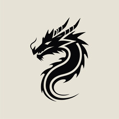 Elegant Dragon Silhouette Vector Art