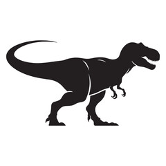 Roaring Tyrannosaurus silhouette with bold shape – Tyrannosaurus illustration – Minimalist Tyrannosaurus vector – Dinosaur silhouette


