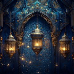 Intricate, ornate archway with hanging lanterns