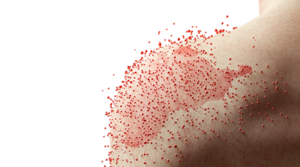 Detailed 3D Render of Human Skin with Viral Infection or Rash on Shoulder Area