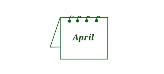  A green outline icon of a desk calendar displaying "April".