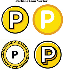 Obraz premium Vector illustration of a bold capital P inside a circle indicating parking, designed on a clean white background for maps, signage, navigation, or transport-related graphics
