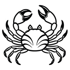 Fototapeta premium Stylized crab illustration white graphics isolated on white background