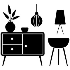 furniture icons set
