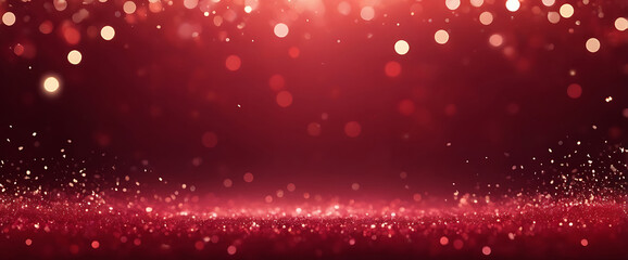 Glittering red abstract background with bokeh light effects, modern design, elegant pattern, textured surface, vibrant colours, and artistic wallpaper style ai