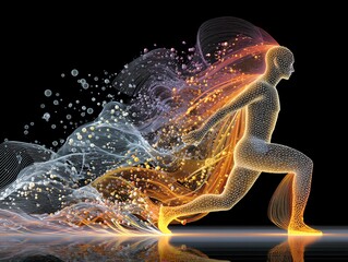 Holistic Body Posture. Abstract representation of dynamic human motion.