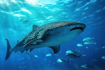 Naklejka premium Large fish migration patterns visualized in ocean currents