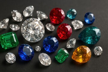 Colorful gemstones sparkle beautifully.