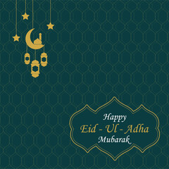 Minimal Eid Card design vector art