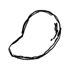 Doodle elements of fruit and vegetable, specifically a Mango