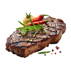 Delicious Grilled Steak isolated on a transparent background