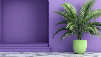 Fototapeta premium The Pastel Purple Stage Platform With Podium Stand is Suitable for Presenting and Advertising Cosmetic Products in a Clean and Minimalist Studio Setting with a Pedestal for Showcase
