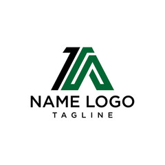 letter at monogram TA style line art modern logo	