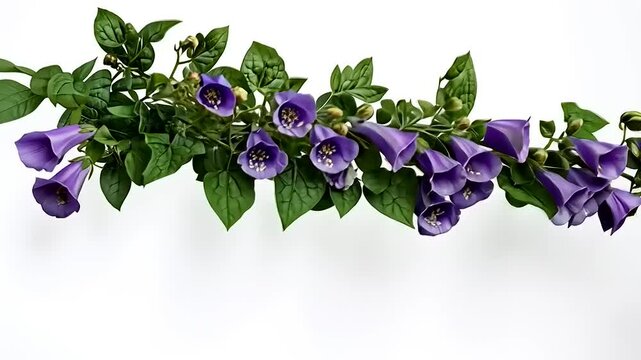 Captivating Isolated Composition of Lilac Foxglove Flowers Against Pure White Backdrop