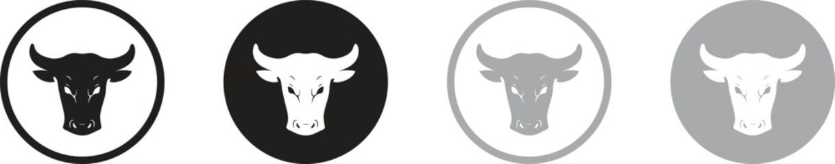 Cow head logo vector. Animal farm. Cow icon vector illustration.