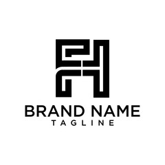 Obraz premium letter at monogram FH style line art modern logo 