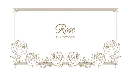Elegant rose background with ornate frame