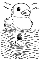 Giant Rubber Duck Encounter Animal Doodle