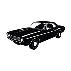 Obraz premium Muscle Car Body Silhouette of 1950s Model on White Background