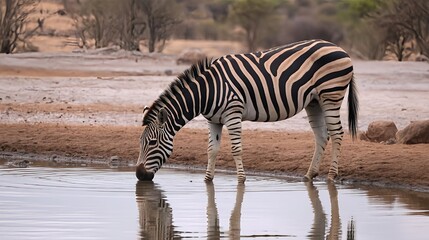 zebra in the water