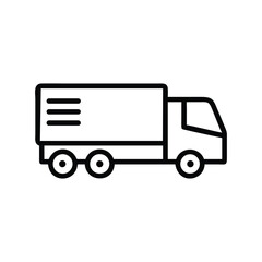 Delivery truck icon in simple line art transport style.