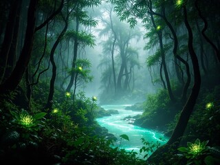 Glowing Turquoise River Valley