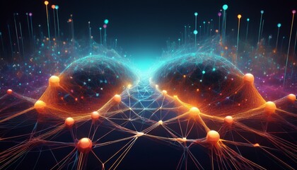 intricate network simulation revealing an interconnected world of possibilities